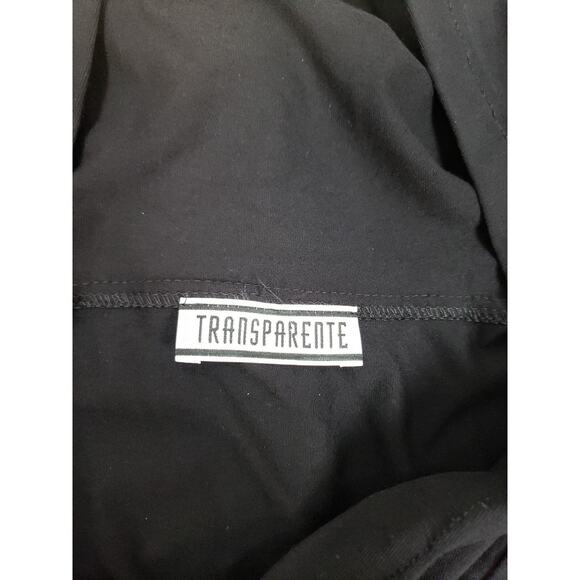 Transparente Black Hooded Pointed Hood Tunic Size Small 3/4 Sleeve - Picture 6 of 8